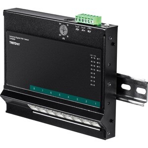 TRENDnet 8-Port Industrial Gigabit Poe+ Wall-Mounted Front Access Switch; 8X Gigabit Poe+ Ports; DIN-Rail Mount; 48 �57V D