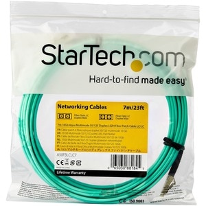 StarTech.com 7m (22ft) LC/UPC to LC/UPC OM3 Multimode Fiber Optic Cable, Full Duplex 50/125 Zipcord, 100G, LSZH Fiber Jump