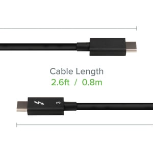 Plugable Thunderbolt 3 Cable 40Gbps Supports 100W (20V, 5A) Charging - 2.6ft / 0.8m USB C Compatible [Thunderbolt 3 Certif