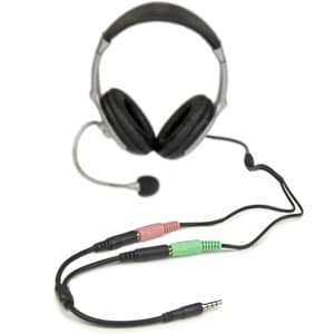 StarTech.com Adaptador de Audífonos con Micrófono Mini-Jack 3,5mm 4 pines a Conectores Separados de Audífonos y de Micrófo
