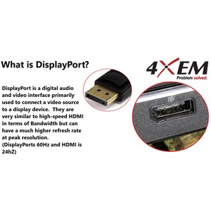 4XEM DisplayPort To VGA Adapter Cable - 3 ft DisplayPort/VGA Video Cable Adapter for Video Device, Monitor, Projector, Not