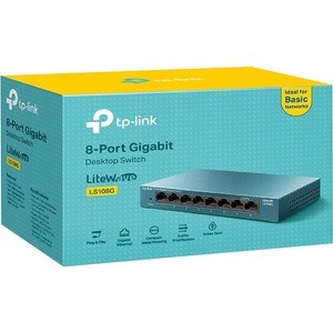 Switch Ethernet TP-Link LiteWave LS108G 8 Porte - Gigabit Ethernet - 10/100/1000Base-T - 2 Layer supportato - Coppia incro