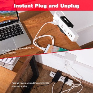 SIIG Powerstrip Clamp Holder with Adjustable Bracket - Black - C-Clamp Mount - Securely mounts a powerstrip off the deskto