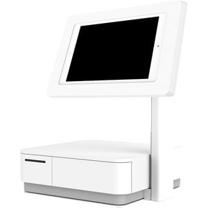 mUnite-POP Tablet POS Stand - 14" Height x 12.90" Width x 11.30" Depth - Countertop, Desktop - Steel - White