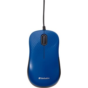 Verbatim Silent Corded Optical Mouse - Blue - Optical - Cable - Blue - USB - Scroll Wheel - 3 Button(s)