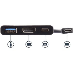 USB-C TO 4K HDMI MULTIFUNCTION ADAPTER WITH POWER DELIVERY AND USB-A PORT - USB TYPE-C TO HDMI - USB C LAPTOP TRAVEL ADAPT