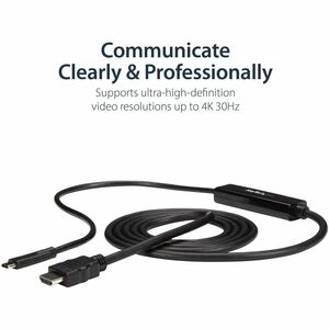 StarTech.com USB to HDMI Cable 6 ft 2m USB-C to HDMI 4K 60Hz USB Type to HDMI Computer Monitor Cable - Cable for Projector