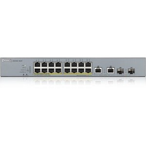 ZYXEL 16-port GbE Smart Managed PoE Switch with GbE Uplink - 16 Ports - Manageable - 2 Layer Supported - Modular - 2 SFP S