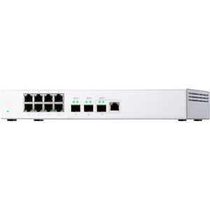 QNAP QSW-308-1C 8 Ports Ethernet Switch - 2 Layer Supported - Modular - Twisted Pair, Optical Fiber - Desktop