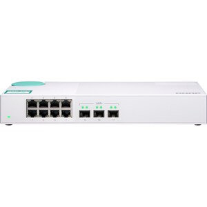 QNAP QSW-308S 8 Ports Ethernet Switch - 2 Layer Supported - Modular - Twisted Pair, Optical Fiber - Desktop