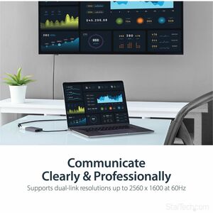 StarTech.com USB-C to DVI Adapter - Dual-Link Connectivity - Digital Only - Active Conversion - USB Type-C Dual-Link Video