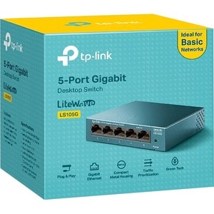 Conmutador Ethernet TP-Link LiteWave  LS105G 5 - Gigabit Ethernet - 10/100/1000Base-T - 2 Capa compatible - Par trenzado -