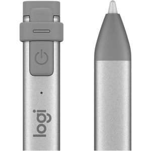 Logitech Crayon Stylus - Capacitive Touchscreen Type Supported - Replaceable Stylus Tip - Aluminum, Silicone Rubber - Gray