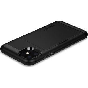 Spigen Slim Armor CS Case for Apple iPhone 11 Smartphone - Black - Drop Resistant - Polycarbonate, Thermoplastic Polyureth