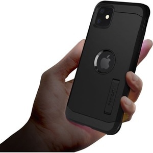 Spigen Tough Armor Case for Apple iPhone 11 Smartphone - Black - Impact Resistant, Shock Resistant, Shock Absorbing, Drop 