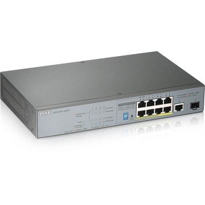 ZYXEL GS1300 GS1300-10HP 8 Ports Ethernet Switch - 2 Layer Supported - Modular - 1 SFP Slots - Twisted Pair, Optical Fiber