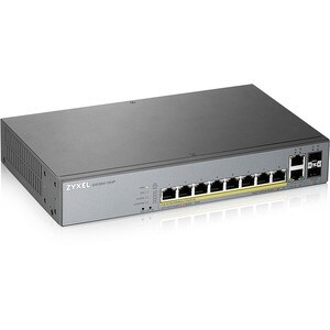 ZYXEL GS1350 GS1350-12HP 8 Ports Manageable Ethernet Switch - 2 Layer Supported - Modular - 2 SFP Slots - Twisted Pair, Op