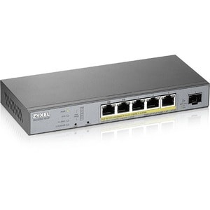 ZYXEL GS1350 GS1350-6HP 5 Ports Manageable Ethernet Switch - 2 Layer Supported - Modular - 1 SFP Slots - Twisted Pair, Opt