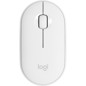Logitech Pebble M350 Mouse - Bluetooth/Radio Frequency - USB - Optical - 3 Button(s) - Off White - Wireless - 2.40 GHz - 1