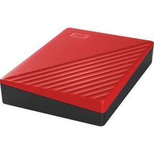WD My Passport WDBPKJ0040BRD 4 TB Portable Hard Drive - External - Red - USB 3.2 - 256-bit Encryption Standard - 3 Year Wa