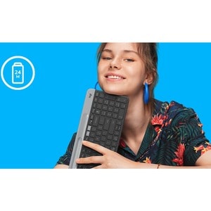Logitech K580 Keyboard - Wireless Connectivity - USB Interface - Danish, Norwegian, Swedish, Finnish - Graphite - Bluetoot