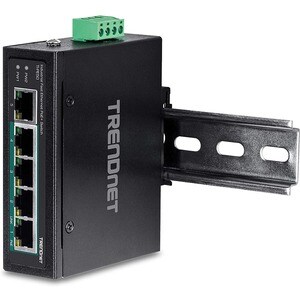Conmutador Ethernet TRENDnet  TI-PE50 5 - Nuevo - 2 Capa compatible - Par trenzado - Riel DIN montable, Montable en Pared