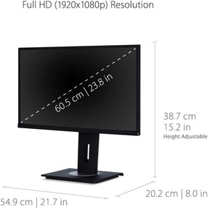 ViewSonic VG2448-PF 24 Inch IPS 1080p Ergonomic Monitor with Built-In Privacy Filter HDMI DisplayPort USB and 40 Degree Ti