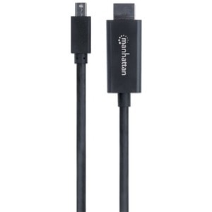 Mini DisplayPort 1.1 to HDMI Cable, 1080p@60Hz, 1.8m, Male to Male, Black, Three Year Warranty, Polybag - Cable for Audio/
