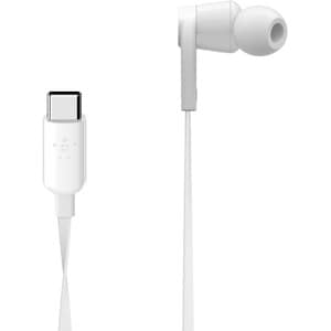 Belkin ROCKSTAR G3H0002BTWHT Wired Earbud Stereo Earset - White - Binaural - In-ear - 111.8 cm Cable - USB Type C