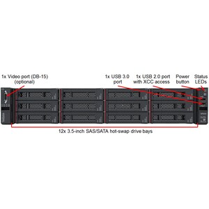 Lenovo ThinkSystem SR550 7X04A079AU 2U Rack Server - 1 x Intel Xeon Silver 4210 2.20 GHz - 16 GB RAM - Serial ATA/600, 12G