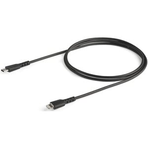 StarTech.com 3 foot/1m Durable Black USB-C to Lightning Cable, Rugged Heavy Duty Charging/Sync Cable for Apple iPhone/iPad