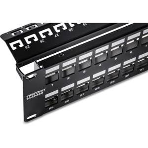 TRENDnet 48-Port Blank Keystone Shielded 2U HD Patch Panel, TC-KP48S, 2U 19" Metal Rackmount Housing, Network Management P