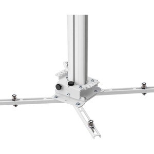 KINDERMANN Premium Deckenhalterung für Projektor - Weiß - Höhenverstellbar - max. 30 kg Traglast - Eloxiertes Aluminium
