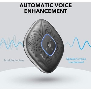 Anker PowerConf Bluetooth Speakerphone with 6 Microphones, Enhanced Voice Pickup, 24 Hour Call Time, Bluetooth 5, USB C Co
