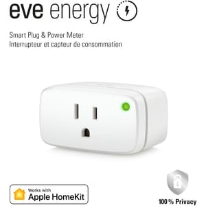 Eve Smart Plug & Power Meter - 1 x AC Power Plug - 240 V AC / 15 A - Apple HomeKit Supported - White