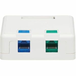 Tripp Lite series Surface-Mount Box for Keystone Jacks - 2 Ports, White - 2 x Total Number of Socket(s) - Surface Mount - 