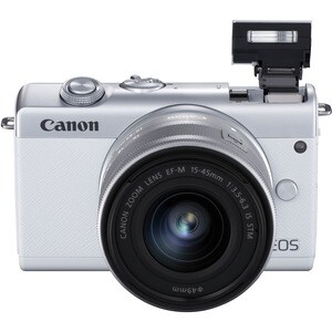 Canon EOS M200 24,1 Megapixel Spiegellose Kamera mit Objektiv - 15 mm - 45 mm Brennweite - Weiß - Autofokus - 7,6 cm (3 Zo