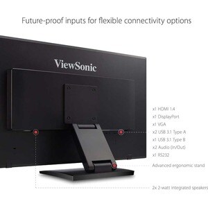 ViewSonic TD2760 27" Class LCD Touchscreen Monitor - 16:9 - 6 ms - 68.6 cm (27") Viewable - Projected Capacitive - Multi-t