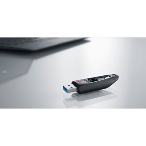 SanDisk Ultra 64 GB USB 3.0 Type A Flash Drive - Red - 128-bit AES - 100 MB/s Read Speed