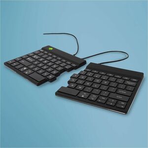 R-Go Split Break Keyboard - Cable Connectivity - USB Type C Interface - English (US) - QWERTY Layout - Black - Scissors Ke