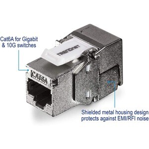 TRENDnet TC-K06C6A Network Connector - 6 Pack - TAA Compliant - 1 x RJ-45 Network Female - Shielding