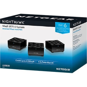 Netgear Nighthawk MK63 Wi-Fi 6 IEEE 802.11ax Ethernet Wireless Router - 2.40 GHz ISM Band - 5 GHz UNII Band - 225 MB/s Wir