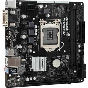 ASRock H310CM-DVS Desktop Motherboard - Intel H310 Chipset - Socket H4 LGA-1151 - Micro ATX - Core i7 Processor Supported 