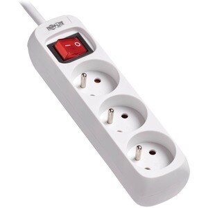 Tripp Lite by Eaton 3-Outlet Power Strip - French Type E Outlets, 220-250V AC, 16A, 1.5 m Cord, Type E Plug, White - Frenc