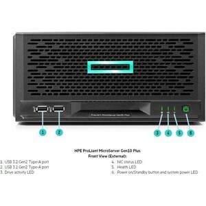 HPE ProLiant MicroServer Gen10 Plus Ultra Micro Tower Server - 1 x Intel Xeon E-2224 3.40 GHz - 16 GB RAM - Serial ATA/600