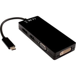V7 V7UC-DPHDVGADVI-BLK A/V Adapter - 1 x USB 3.2 (Gen 1) Type C - Male - 1 x HDMI 1.4 Digital Audio/Video - Female, 1 x 15