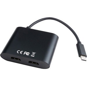 V7 V7UC-2HDMI-BLK A/V Adapter - 1 x Type C USB Male - 2 x HDMI 1.4 Digital Audio/Video Female - 3840 x 2160 Supported - Black