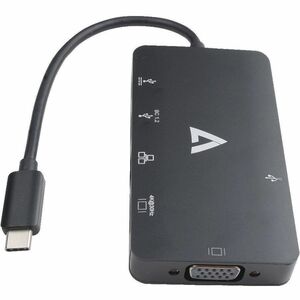V7 V7UC-U3CRJ45HDVG-BLK USB Type C Docking Station for Desktop PC - 100 W - Black - 4 x USB Ports - 2 x USB 3.0 - USB Type
