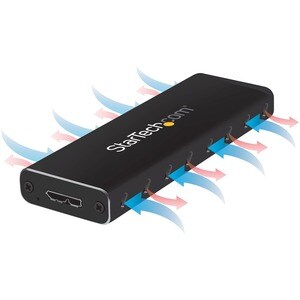 StarTech.com Drive Enclosure SATA/600, M.2 - USB 3.0 Micro-B Host Interface - UASP Support External - Black - TAA Complian