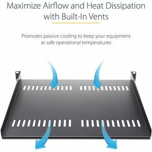 StarTech.com 1U Vented Server Rack Cabinet Shelf - Fixed 10in Deep Cantilever Rackmount Tray for 19" Data/AV/Network Enclo